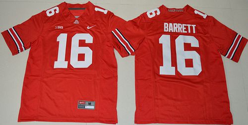 Buckeyes #16 J. T. Barrett Red Stitched Youth NCAA Jersey - Click Image to Close